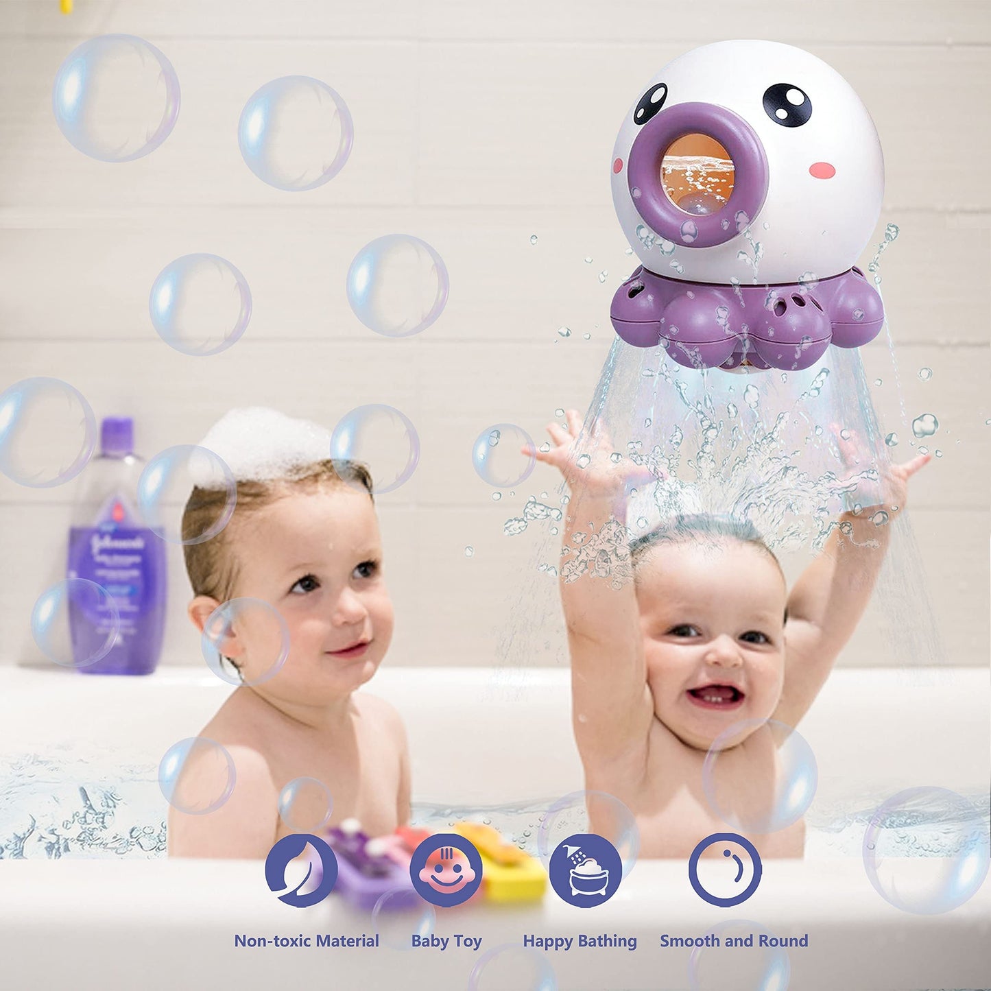 Octopus Fountain Bath Toy Water Jet Rotating Shower Bathroom Toy Summer Water Toys Sprinkler Beach Toys Kids Water Toys PureLittleBloom.Co