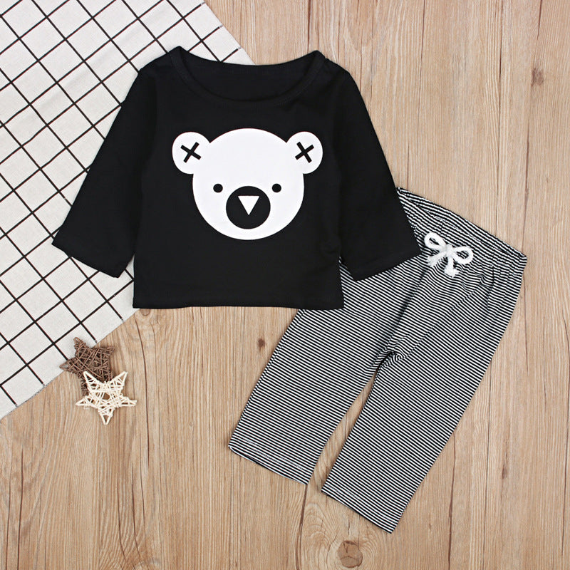 Koala Top Striped Pants Two Piece Kids PureLittleBloom.Co