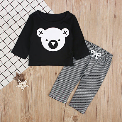 Koala Top Striped Pants Two Piece Kids PureLittleBloom.Co