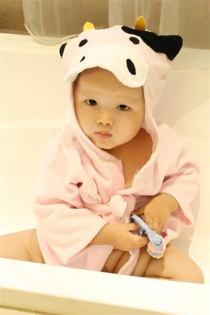 Cartoon Cute Animal Modeling Baby Bath Towels Baby Bathrobes Cotton Children's Bathrobes Baby Hooded PureLittleBloom.Co
