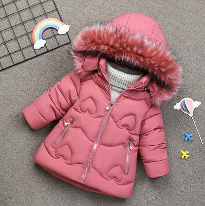 Thicken warm girls' cotton coat PureLittleBloom.Co