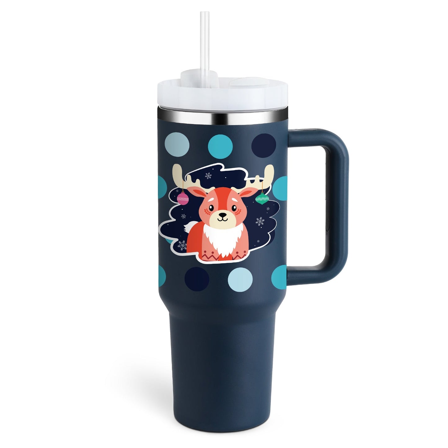 40 Oz Tumbler With Handle Straw Insulated, Stainless Steel Spill Proof Vacuum Coffee Cup Tumbler With Lid Tapered Mug Gifts For Valentine Lover Suitable For Car Gym Office Travel PureLittleBloom.Co