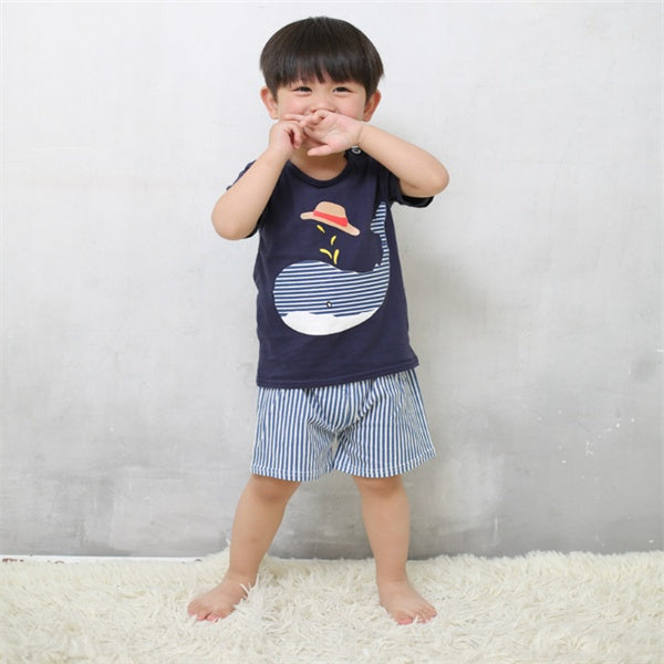Cartoon Clothing Baby Boy Summer Clothes T-shirt Baby Girl Casual Clothing Sets PureLittleBloom.Co