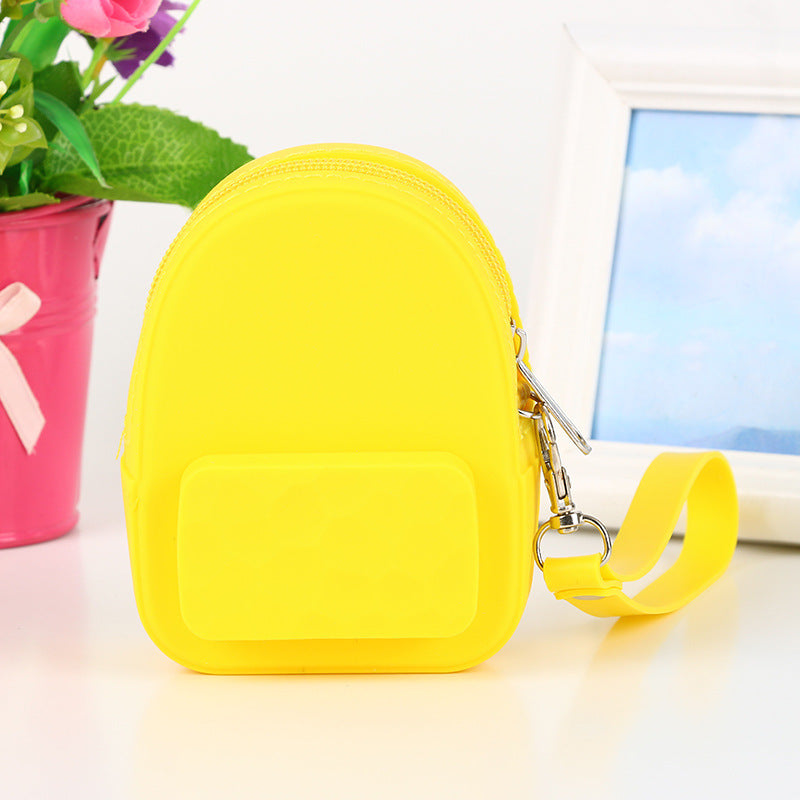 Lovely silicone earphone backpack portable handbag, handbag, handbag, purse, zero purse, children's candy color key bag manufacturer PureLittleBloom.Co