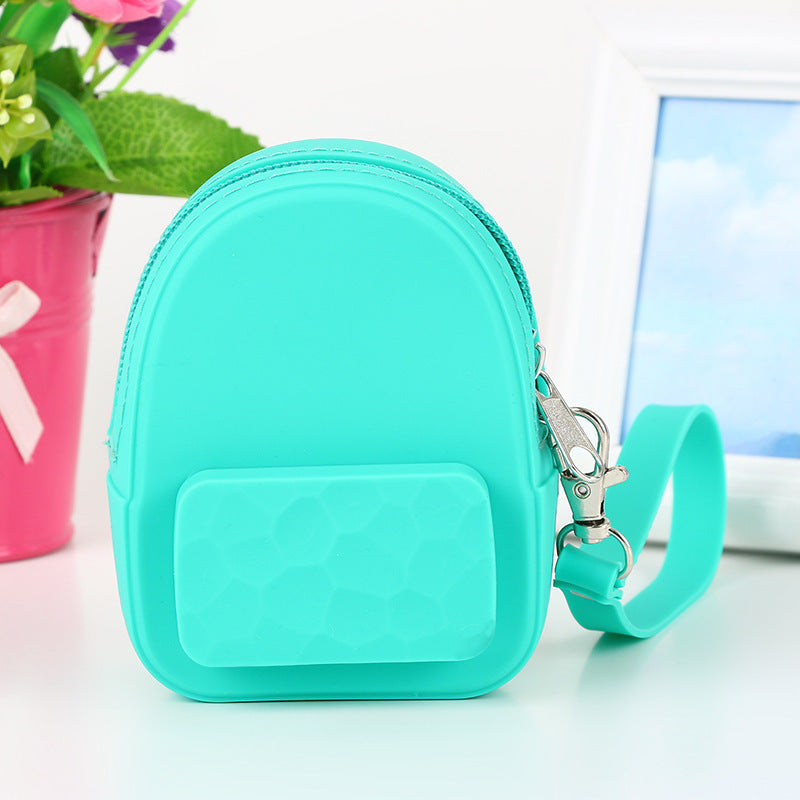 Lovely silicone earphone backpack portable handbag, handbag, handbag, purse, zero purse, children's candy color key bag manufacturer PureLittleBloom.Co