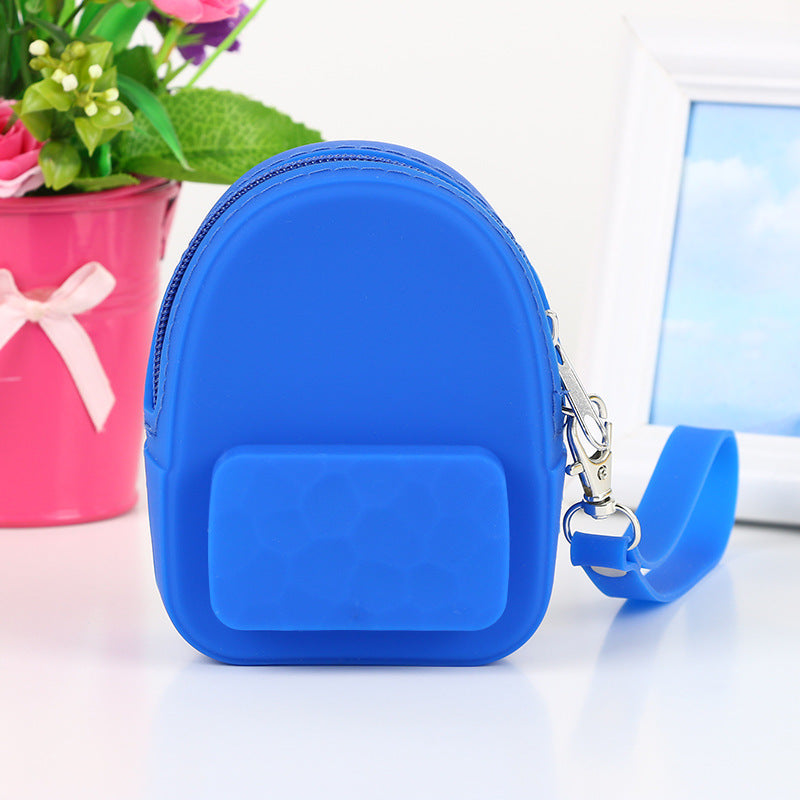 Lovely silicone earphone backpack portable handbag, handbag, handbag, purse, zero purse, children's candy color key bag manufacturer PureLittleBloom.Co