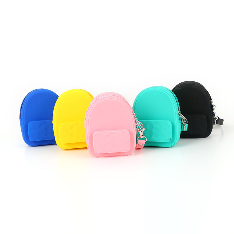 Lovely silicone earphone backpack portable handbag, handbag, handbag, purse, zero purse, children's candy color key bag manufacturer PureLittleBloom.Co