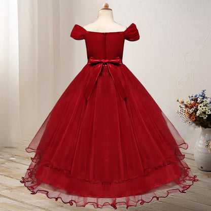 One-shoulder Princess Flower Dress Costume PureLittleBloom.Co