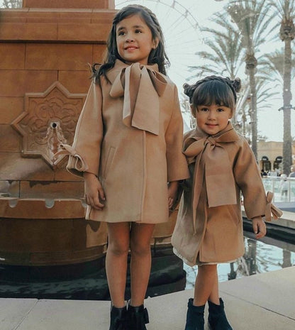Girls long woolen coat PureLittleBloom.Co