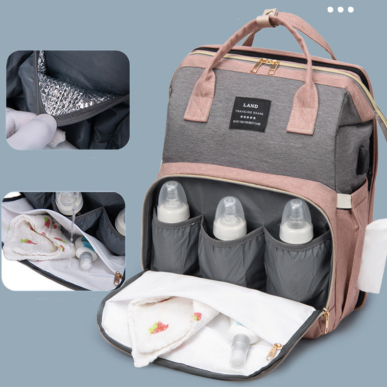 New Mummy Baby Crib Backpack Large Capacity Out Milk Insulated Bag Women PureLittleBloom.Co