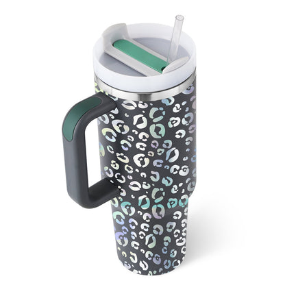 40 Oz Tumbler With Handle Straw Insulated, Stainless Steel Spill Proof Vacuum Coffee Cup Tumbler With Lid Tapered Mug Gifts For Valentine Lover Suitable For Car Gym Office Travel PureLittleBloom.Co