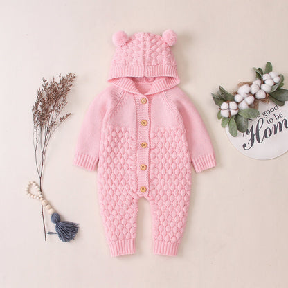 Hooded knitted jumpsuit PureLittleBloom.Co