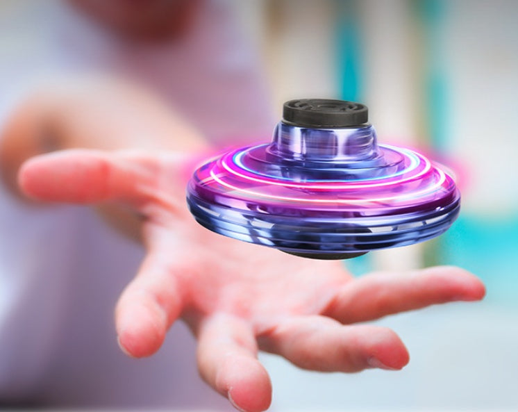 Mini Fingertip Gyro Interactive Decompression Toy Drone LED UFO Type Flying Helicopter Spinner Toy Kids PureLittleBloom.Co