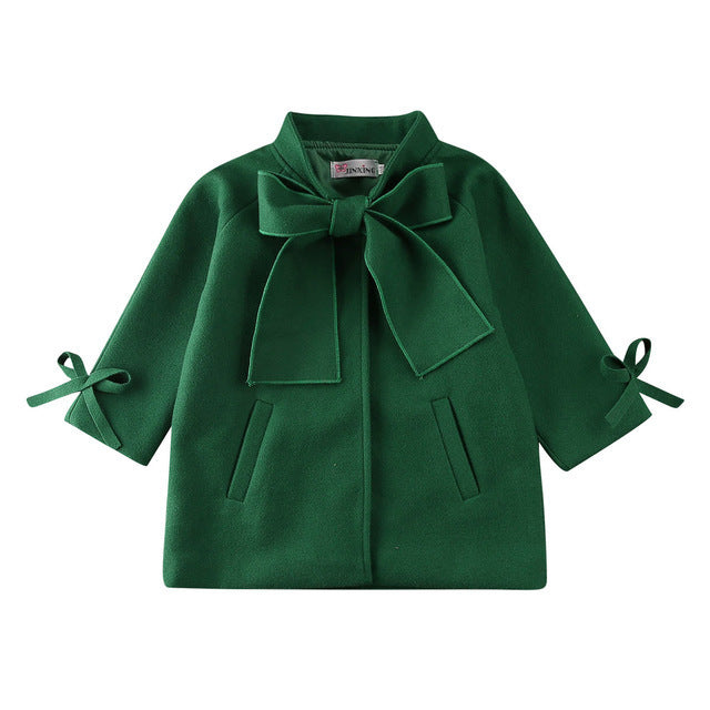 Girls long woolen coat PureLittleBloom.Co