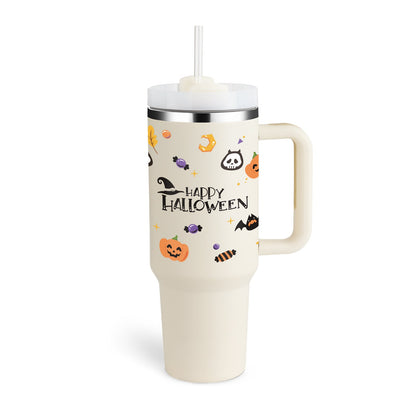 40 Oz Tumbler With Handle Straw Insulated, Stainless Steel Spill Proof Vacuum Coffee Cup Tumbler With Lid Tapered Mug Gifts For Valentine Lover Suitable For Car Gym Office Travel PureLittleBloom.Co
