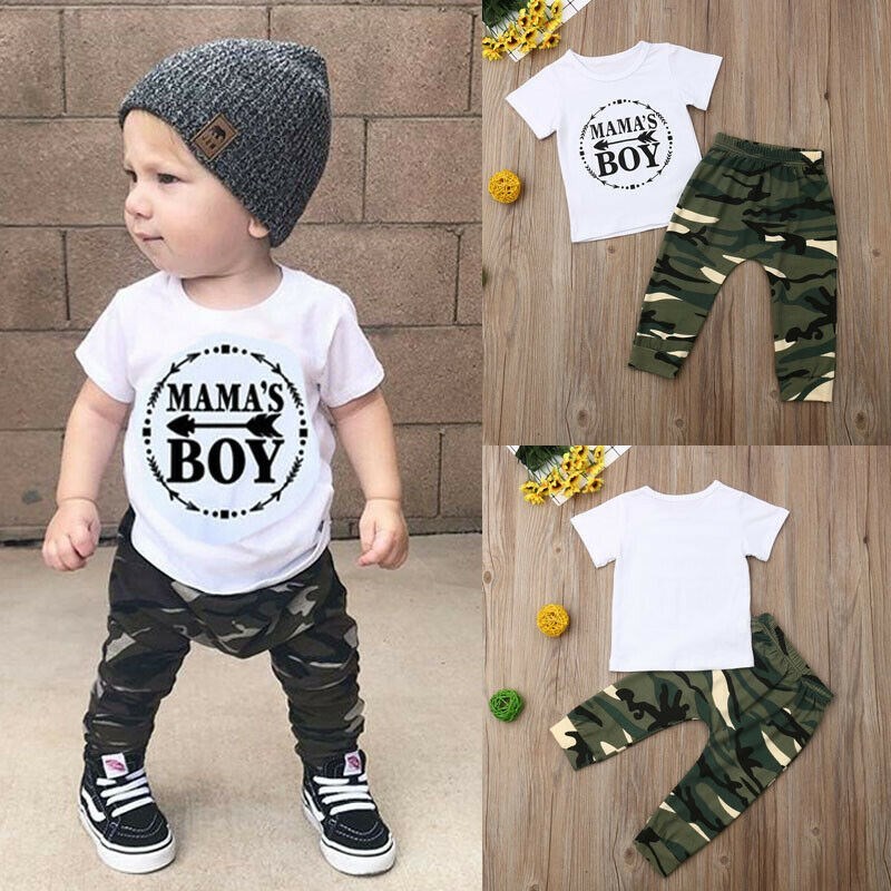 Summer  Boy Clothes Cotton T-Shirt Pants PureLittleBloom.Co