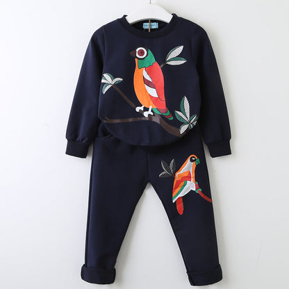 Children's printed long-sleeved casual suit PureLittleBloom.Co