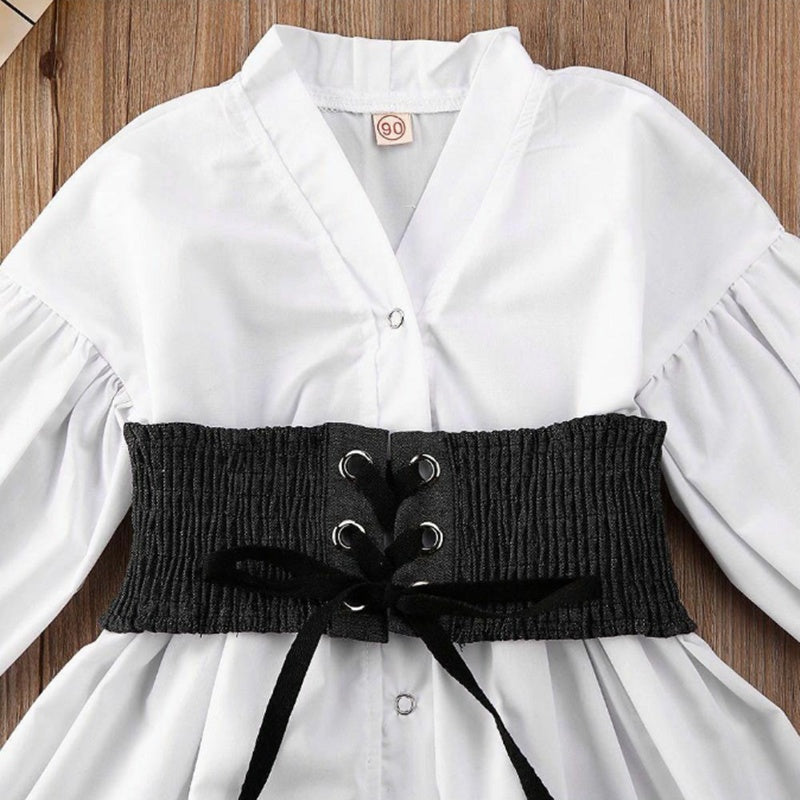 Kids Baby Irls Clothes White A-Line Shirt Dress For Irl PureLittleBloom.Co