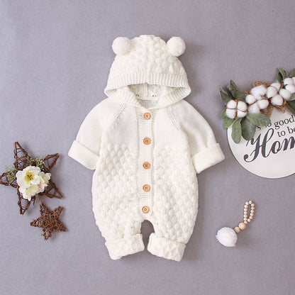 Hooded knitted jumpsuit PureLittleBloom.Co