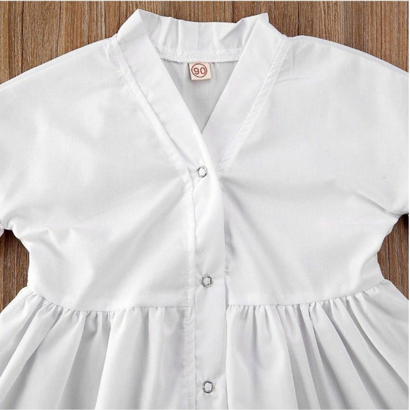 Kids Baby Irls Clothes White A-Line Shirt Dress For Irl PureLittleBloom.Co