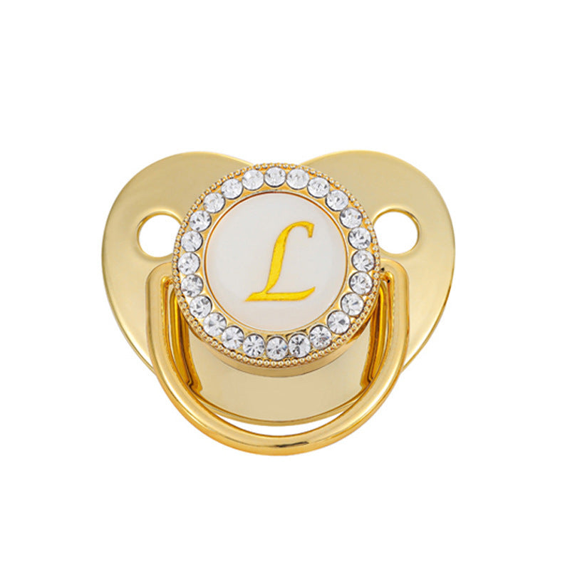 Baby Gold 26 Letter Soothing Pacifier PureLittleBloom.Co