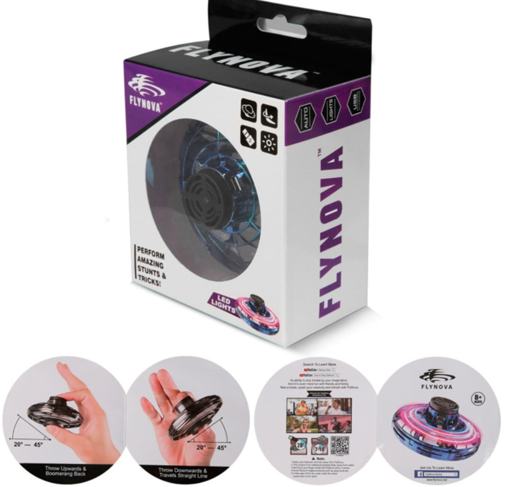 Mini Fingertip Gyro Interactive Decompression Toy Drone LED UFO Type Flying Helicopter Spinner Toy Kids PureLittleBloom.Co