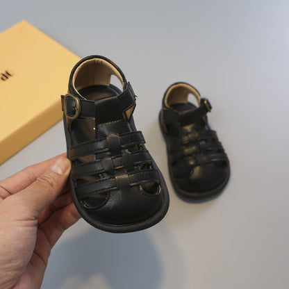 Girls' Closed Toe Children's Shoes Toddler Shoes Woven Hollowed Roman Shoes PureLittleBloom.Co