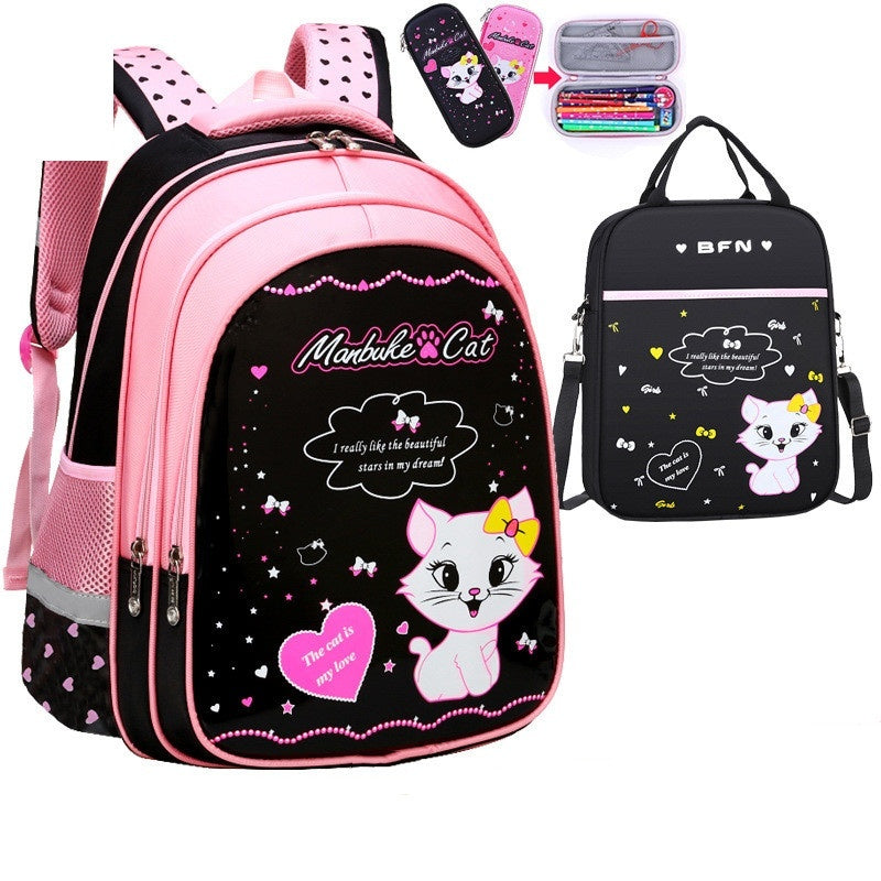 Kids School Cute Cat Print Backpack PureLittleBloom.Co