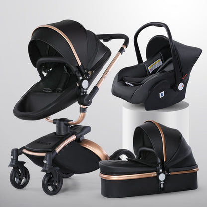 High Landscape Baby Stroller 360-degree Rotation 3-in-1 Basket Foldable PureLittleBloom.Co