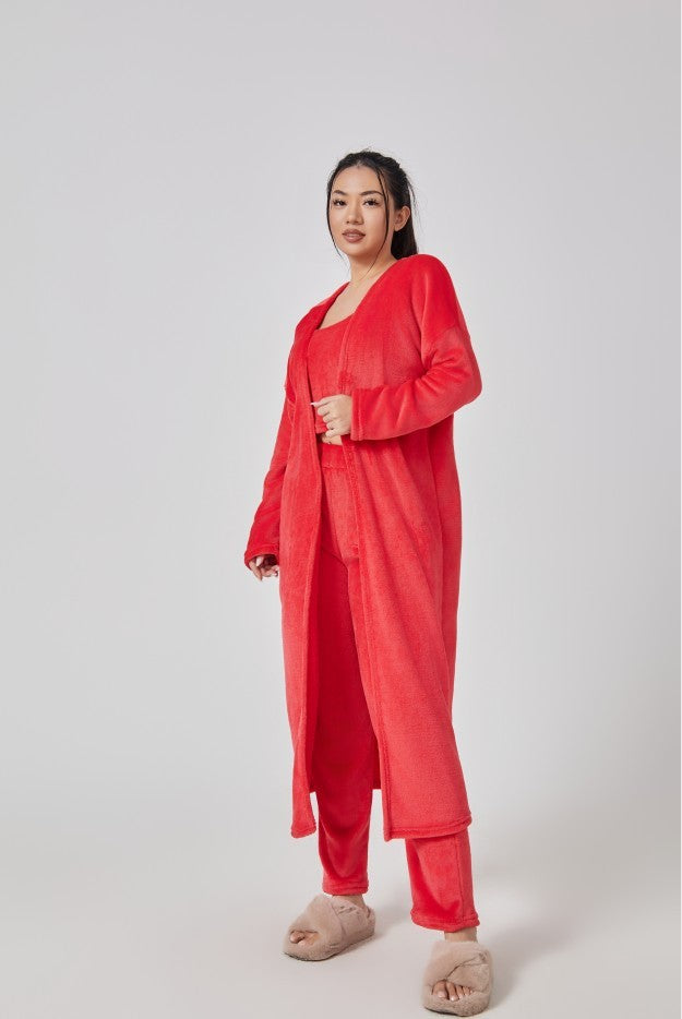 Cozy Pajama Set, 3 Piece Lounge Set, Cute Loungewear, Warm Suit Sets, Matching Set, Lounge Set, 3 Piece Pant Sets, Women Winter Dress PureLittleBloom.Co