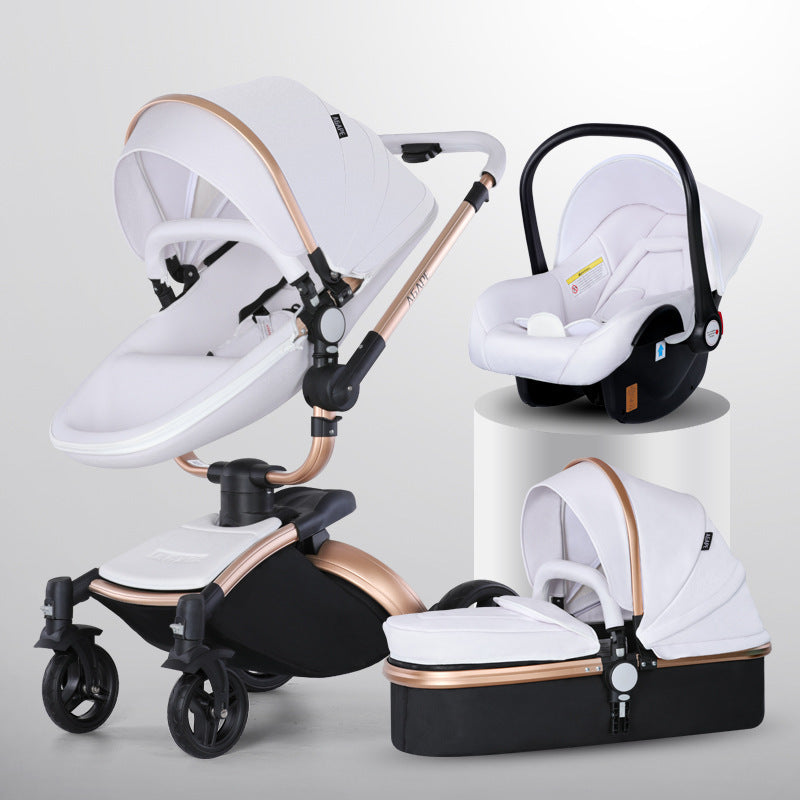 High Landscape Baby Stroller 360-degree Rotation 3-in-1 Basket Foldable PureLittleBloom.Co