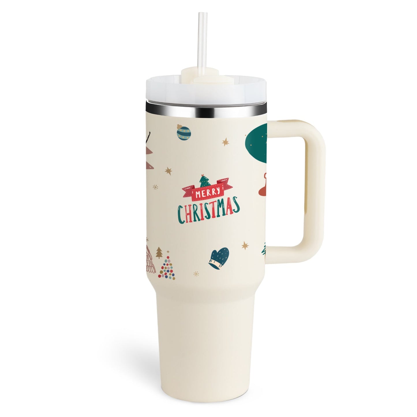 40 Oz Tumbler With Handle Straw Insulated, Stainless Steel Spill Proof Vacuum Coffee Cup Tumbler With Lid Tapered Mug Gifts For Valentine Lover Suitable For Car Gym Office Travel PureLittleBloom.Co