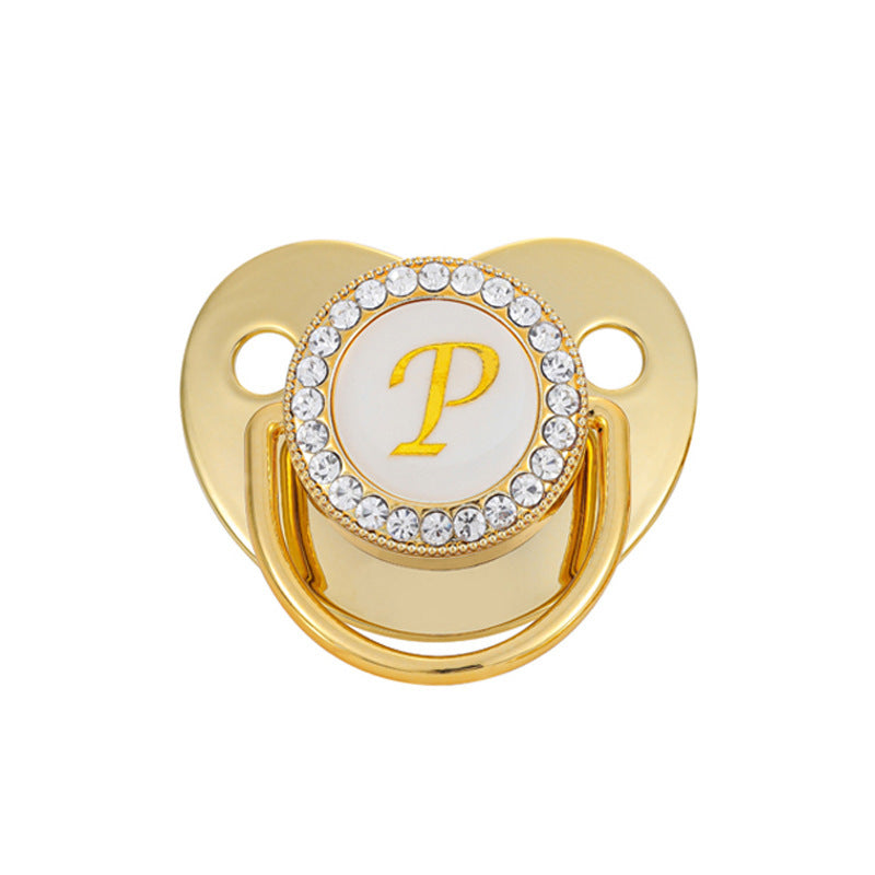 Baby Gold 26 Letter Soothing Pacifier PureLittleBloom.Co