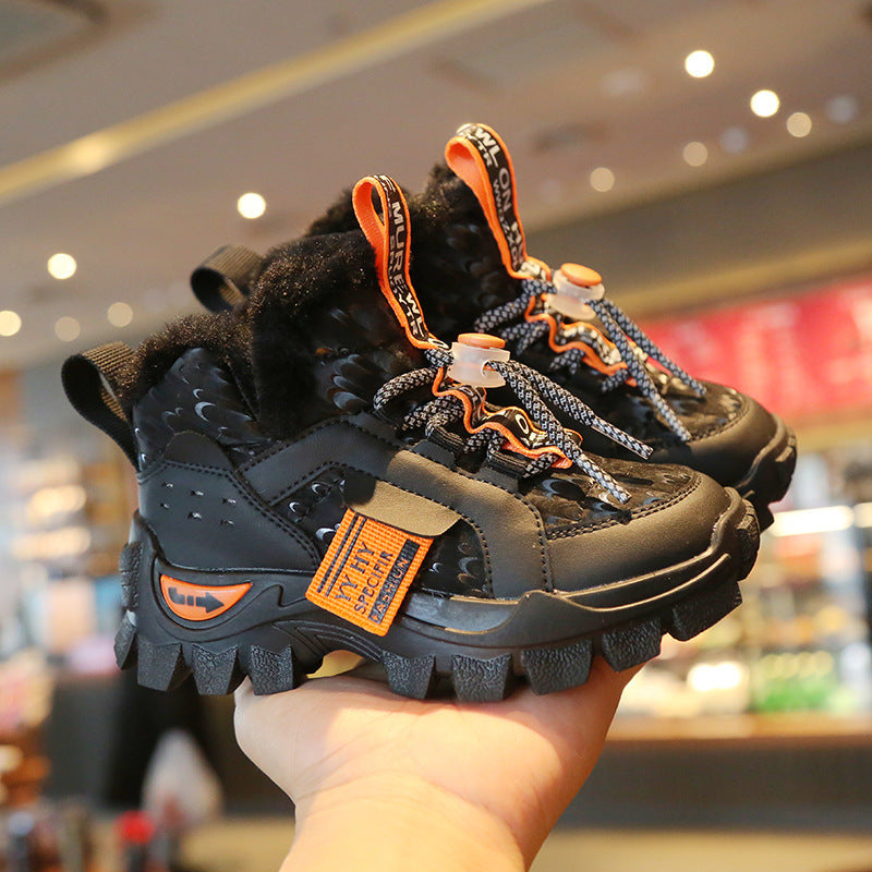 Fashionable And Simple Children's Fur One Thickened Snow Boots PureLittleBloom.Co