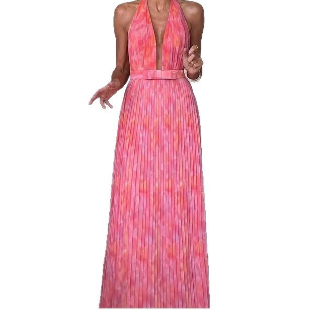 Women's Clothing Sexy Deep V Lace-up Backless Dress PureLittleBloom.Co