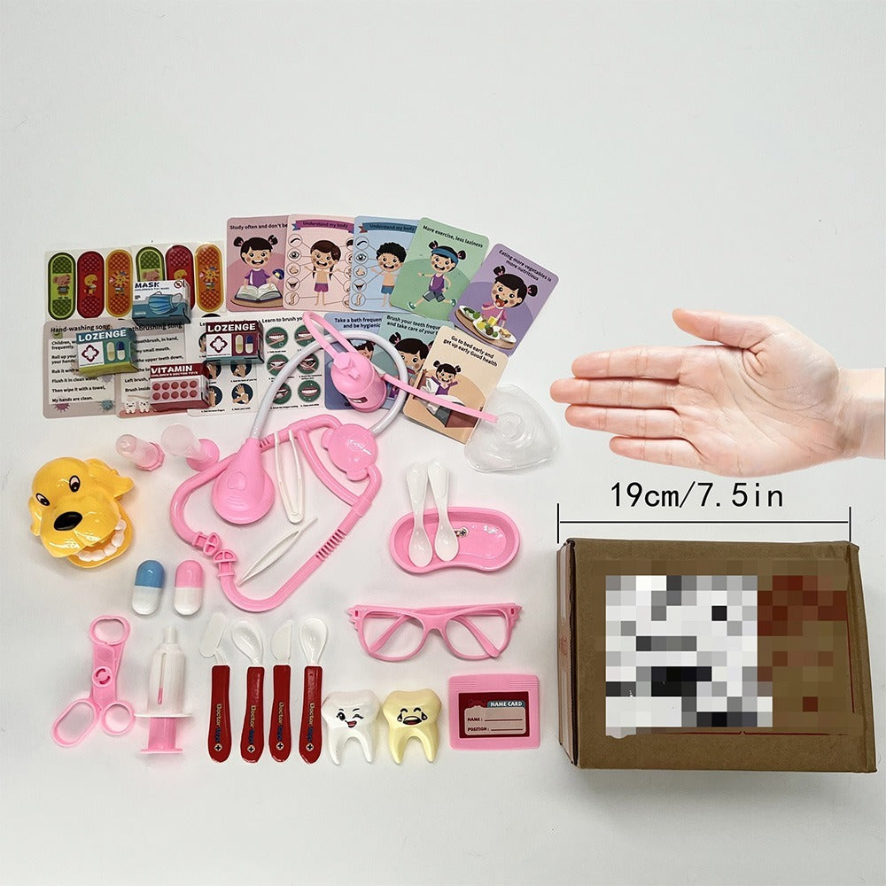 46PCS Kids Doctor Play Set Pretend Medical Kit With Stethoscope Syringe Dental Tools Nurse Accessories For Boys And Girls PureLittleBloom.Co