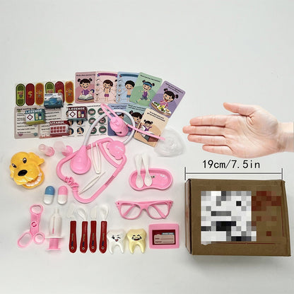 46PCS Kids Doctor Play Set Pretend Medical Kit With Stethoscope Syringe Dental Tools Nurse Accessories For Boys And Girls PureLittleBloom.Co