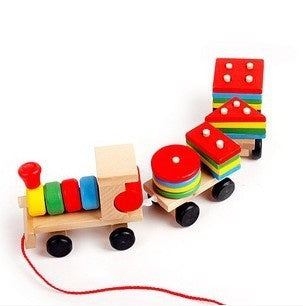 Wooden Train Three-section Tractor Toy Children's Intelligence Puzzle Toys Educational Toys PureLittleBloom.Co