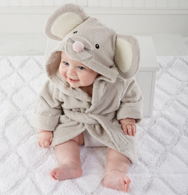 Cartoon Cute Animal Modeling Baby Bath Towels Baby Bathrobes Cotton Children's Bathrobes Baby Hooded PureLittleBloom.Co