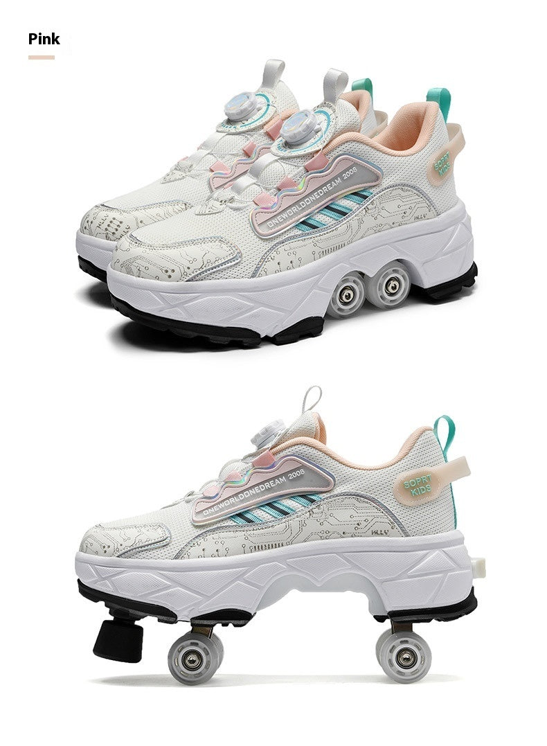 Children's Skates Four-wheel Invisible Deformation PureLittleBloom.Co