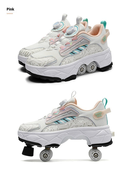 Children's Skates Four-wheel Invisible Deformation PureLittleBloom.Co