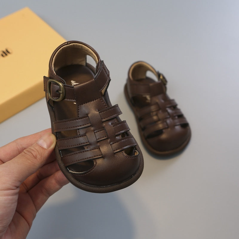 Girls' Closed Toe Children's Shoes Toddler Shoes Woven Hollowed Roman Shoes PureLittleBloom.Co