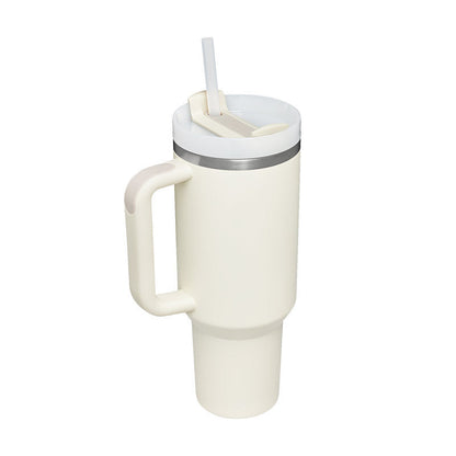 40 Oz Tumbler With Handle Straw Insulated, Stainless Steel Spill Proof Vacuum Coffee Cup Tumbler With Lid Tapered Mug Gifts For Valentine Lover Suitable For Car Gym Office Travel PureLittleBloom.Co