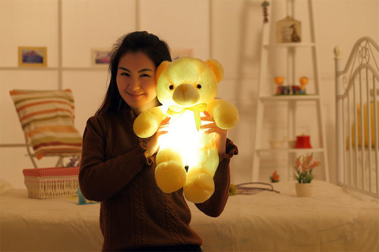 Creative Light Up LED Teddy Bear Stuffed Animals Plush Toy Colorful Glowing Christmas Gift For Kids Pillow PureLittleBloom.Co