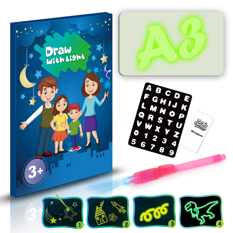 Educational Toy Drawing Pad 3D Magic 8 Light Effects Puzzle Board Sketchpad PureLittleBloom.Co