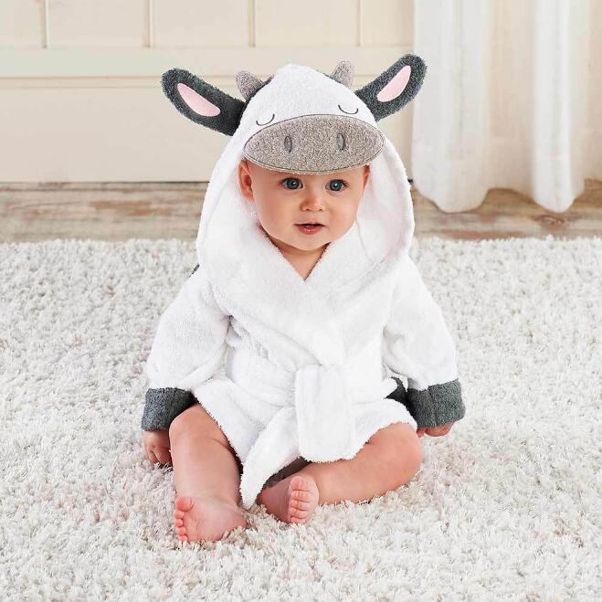 Cartoon Cute Animal Modeling Baby Bath Towels Baby Bathrobes Cotton Children's Bathrobes Baby Hooded PureLittleBloom.Co