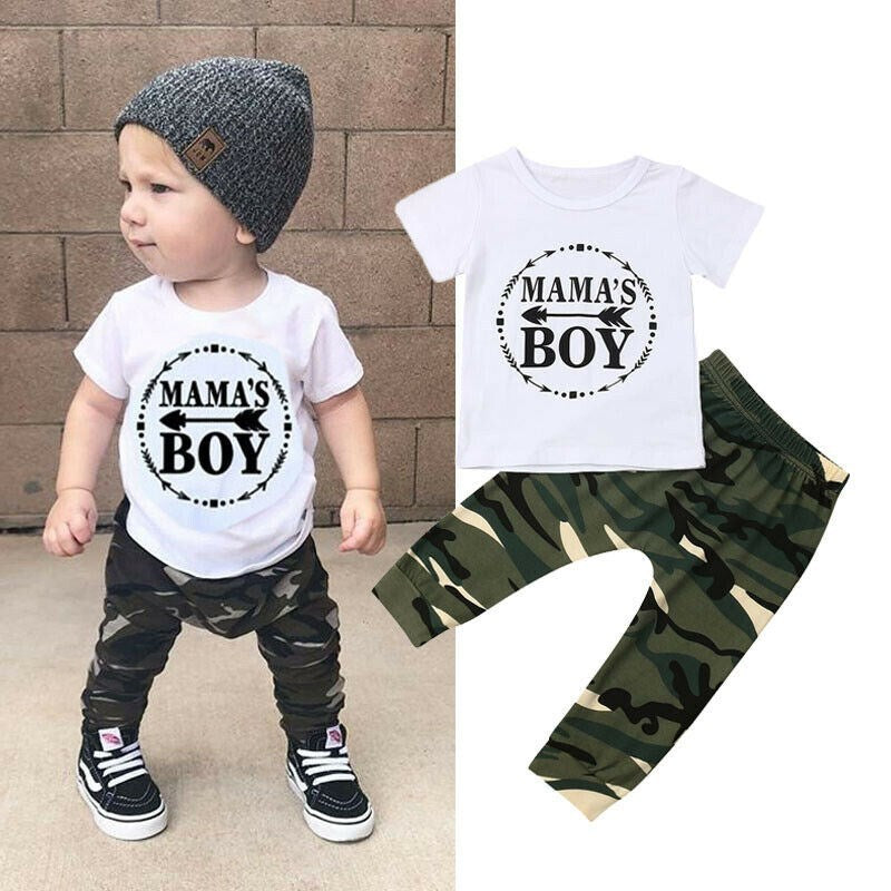 Summer  Boy Clothes Cotton T-Shirt Pants PureLittleBloom.Co