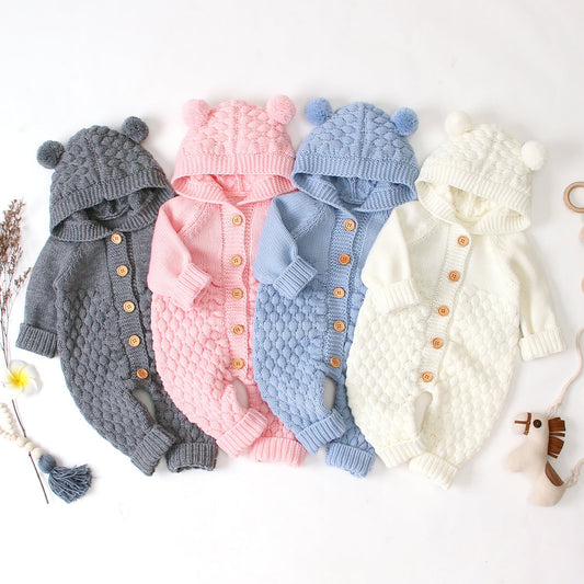 Hooded knitted jumpsuit PureLittleBloom.Co