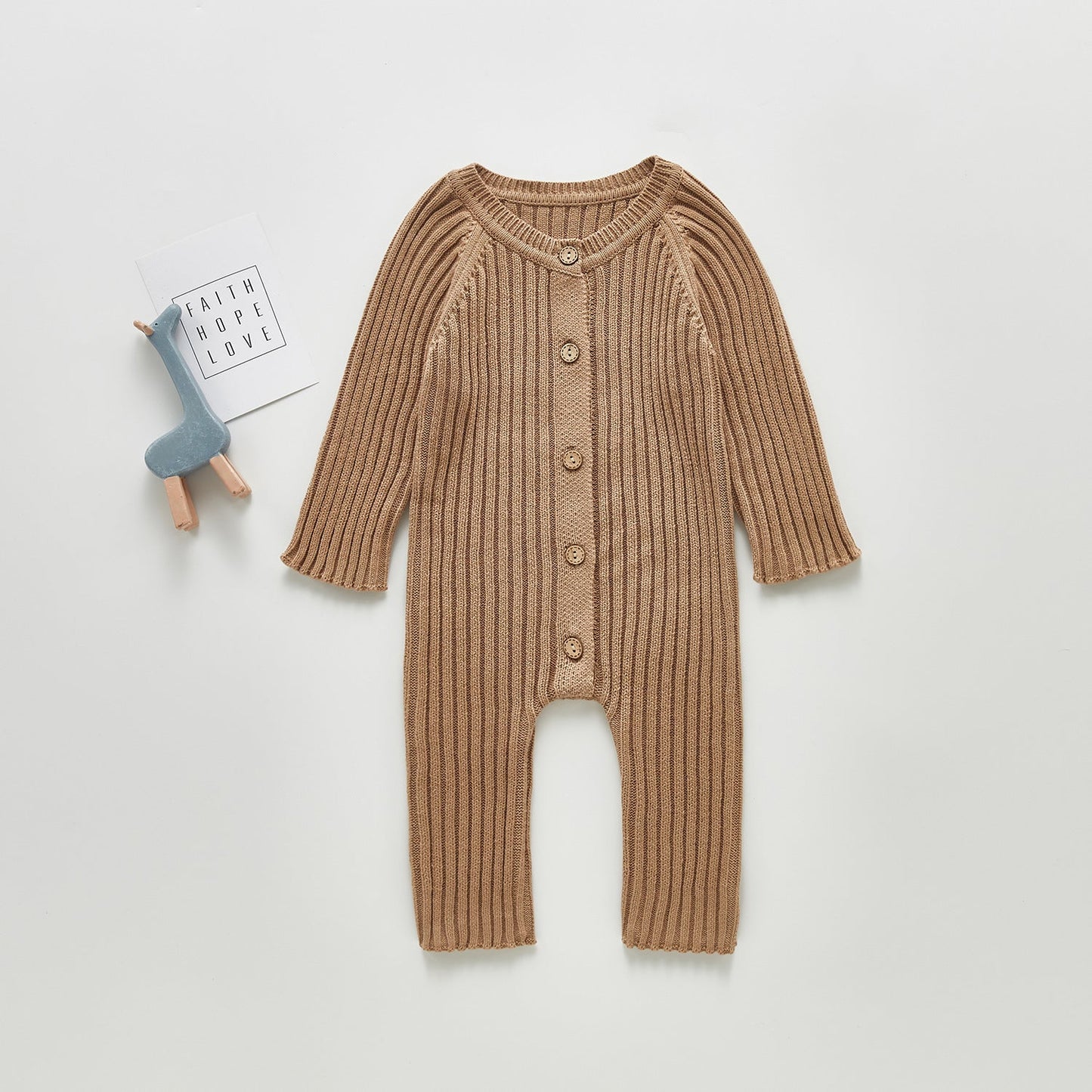 Spring And Autumn Baby Long-sleeved Knitted Jumpsuit Romper PureLittleBloom.Co