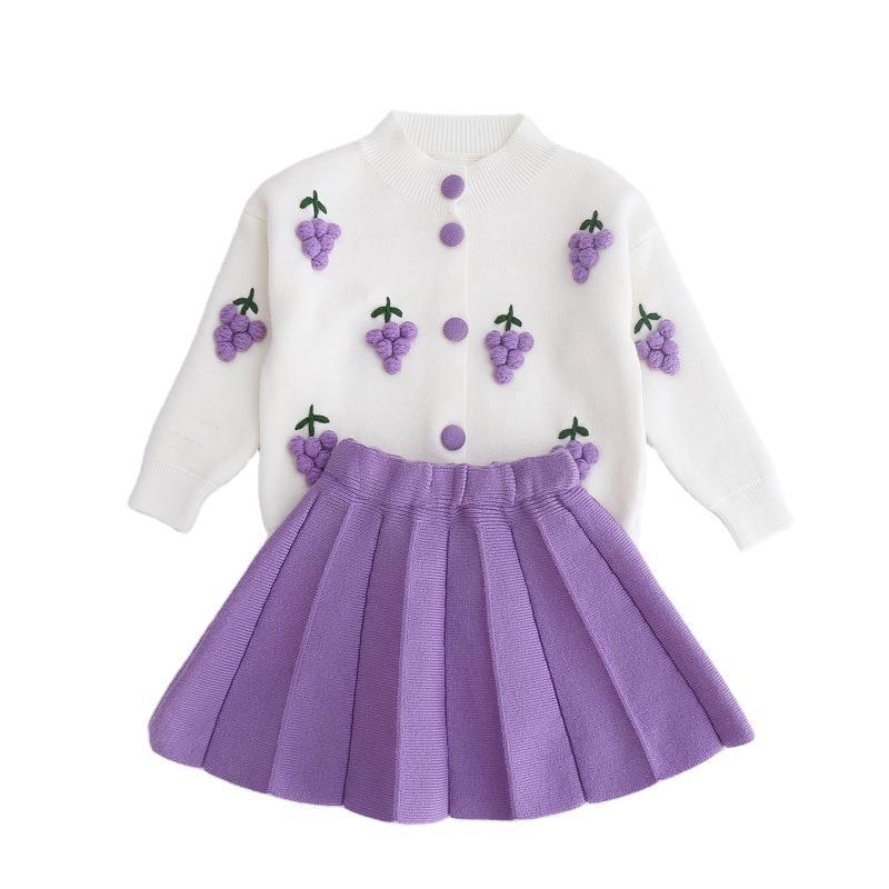 Two-piece Baby Girl Mink Wool Sweater Dress PureLittleBloom.Co